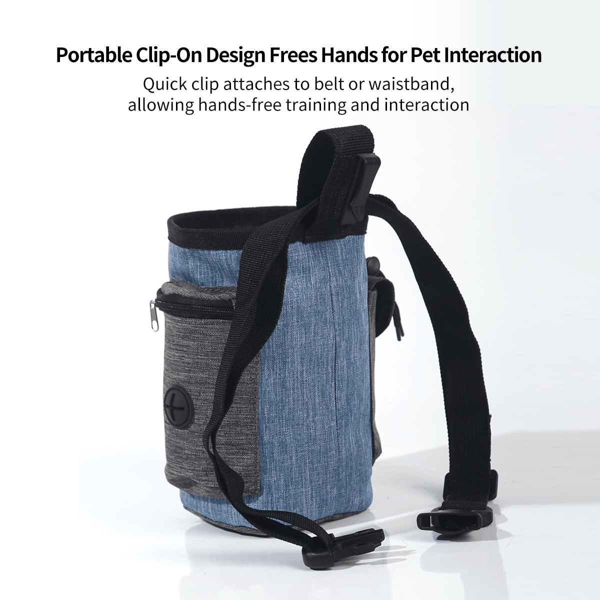 Lightweight Linen Dog Treat Pouch with Poop Bag Dispenser - Multi-Pocket for Puppy Training & Walks | Traverseon