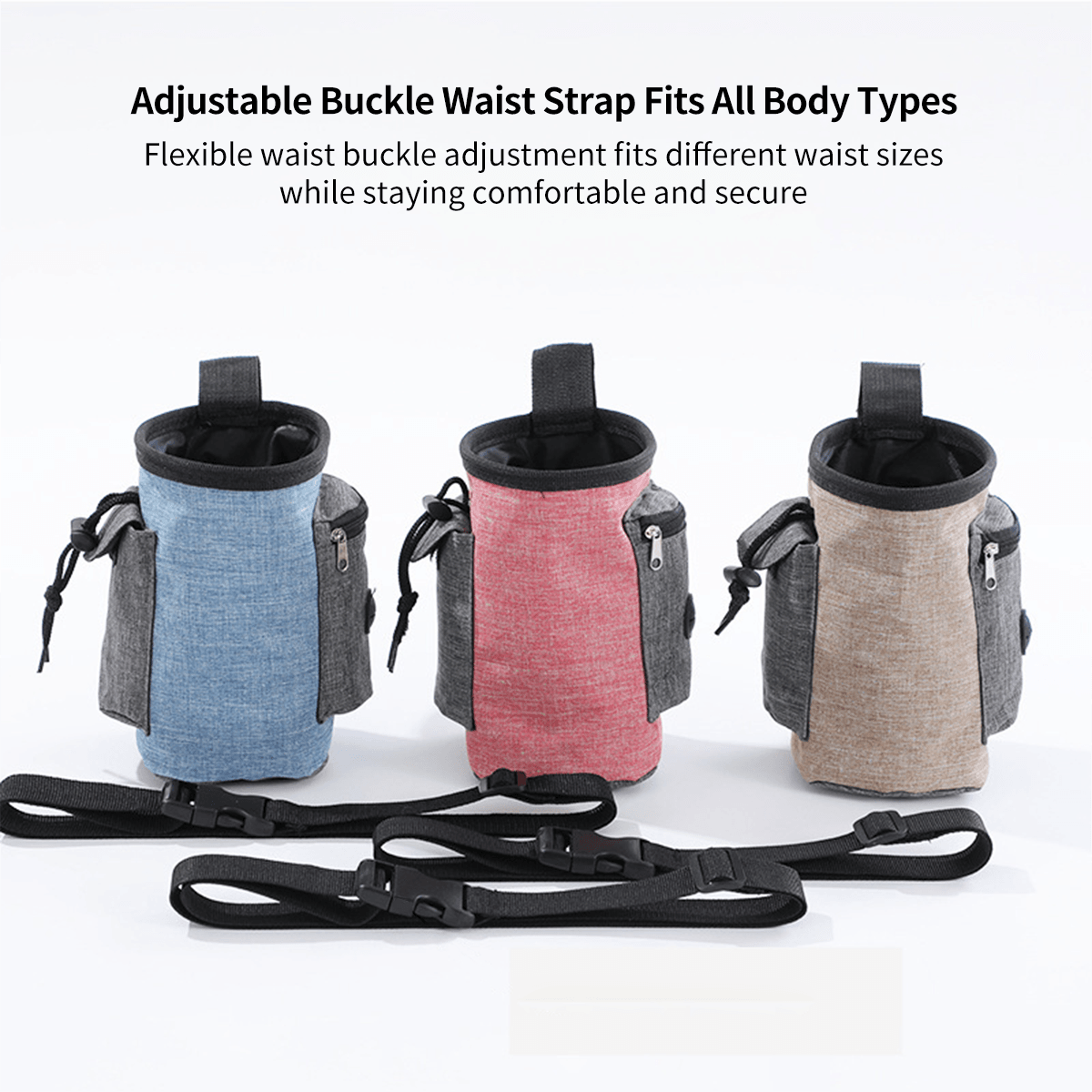Lightweight Linen Dog Treat Pouch with Poop Bag Dispenser - Multi-Pocket for Puppy Training & Walks | Traverseon