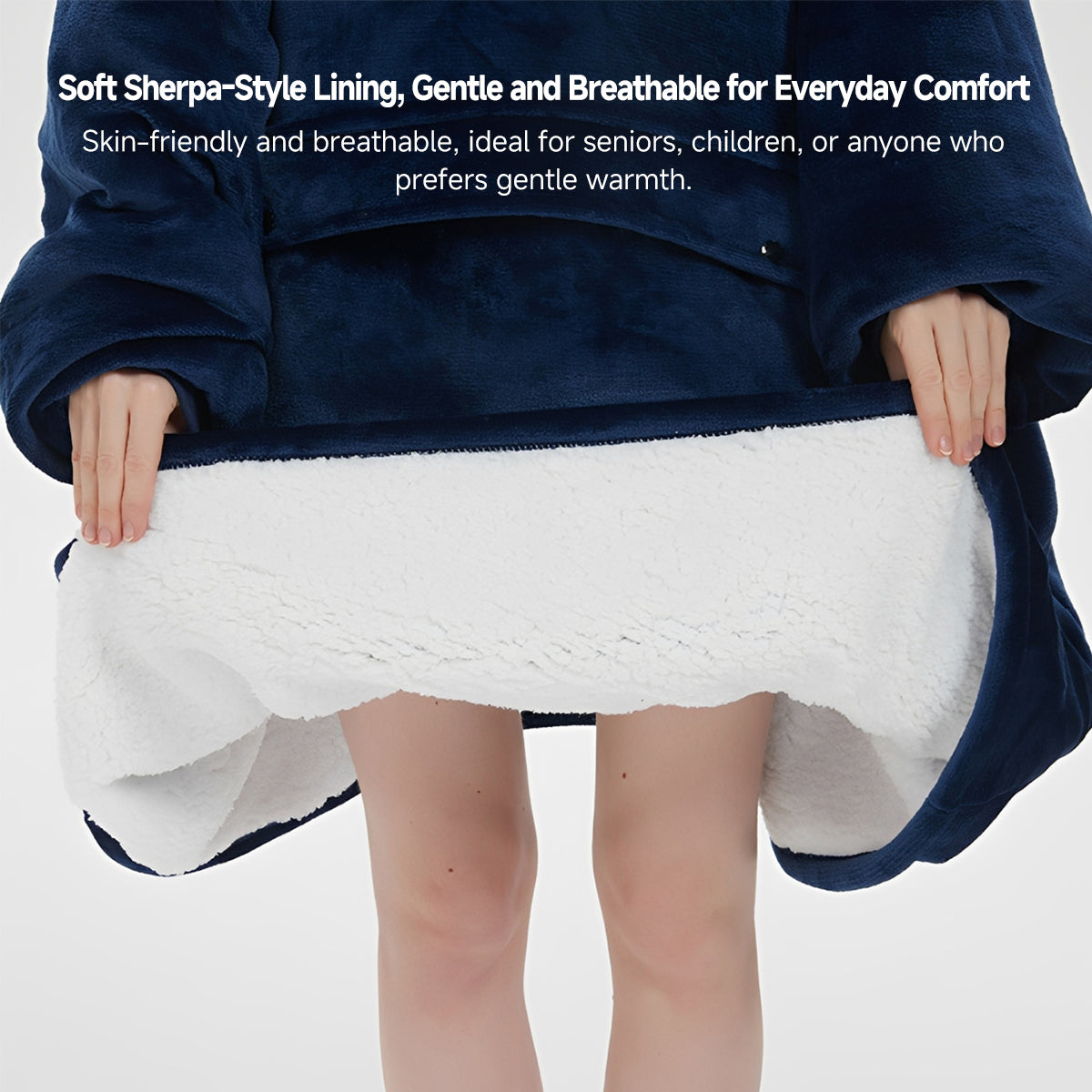 Cordless Heated Hoodie Blanket – 1400g Thick Flannel Cozy Warmth Anywhere | Traverseon