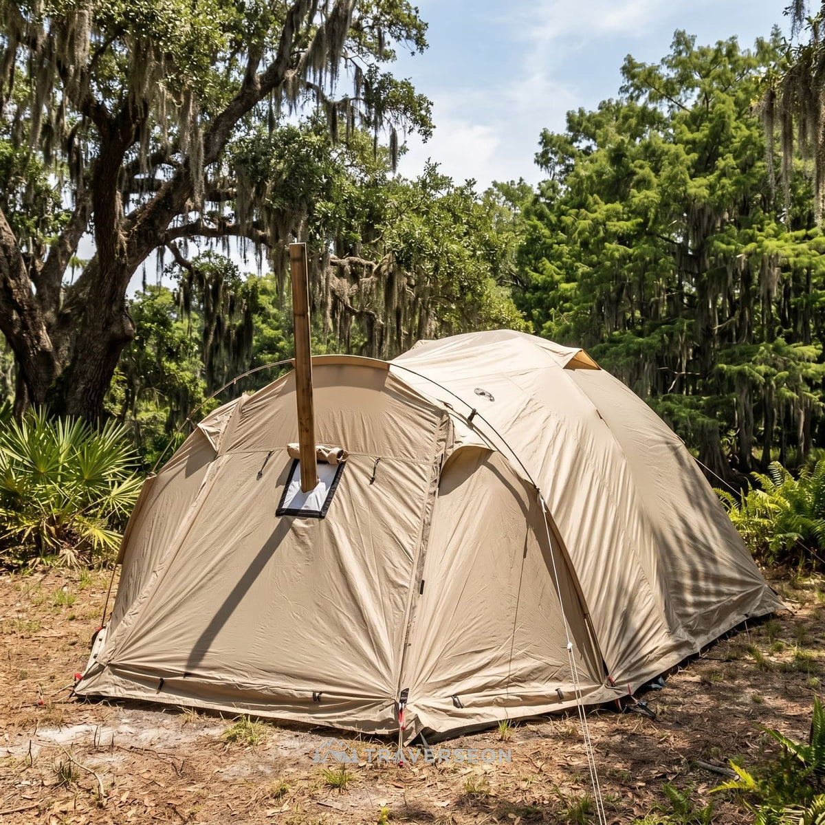 All-Season Family Hot Camping Tent with Stove Jack