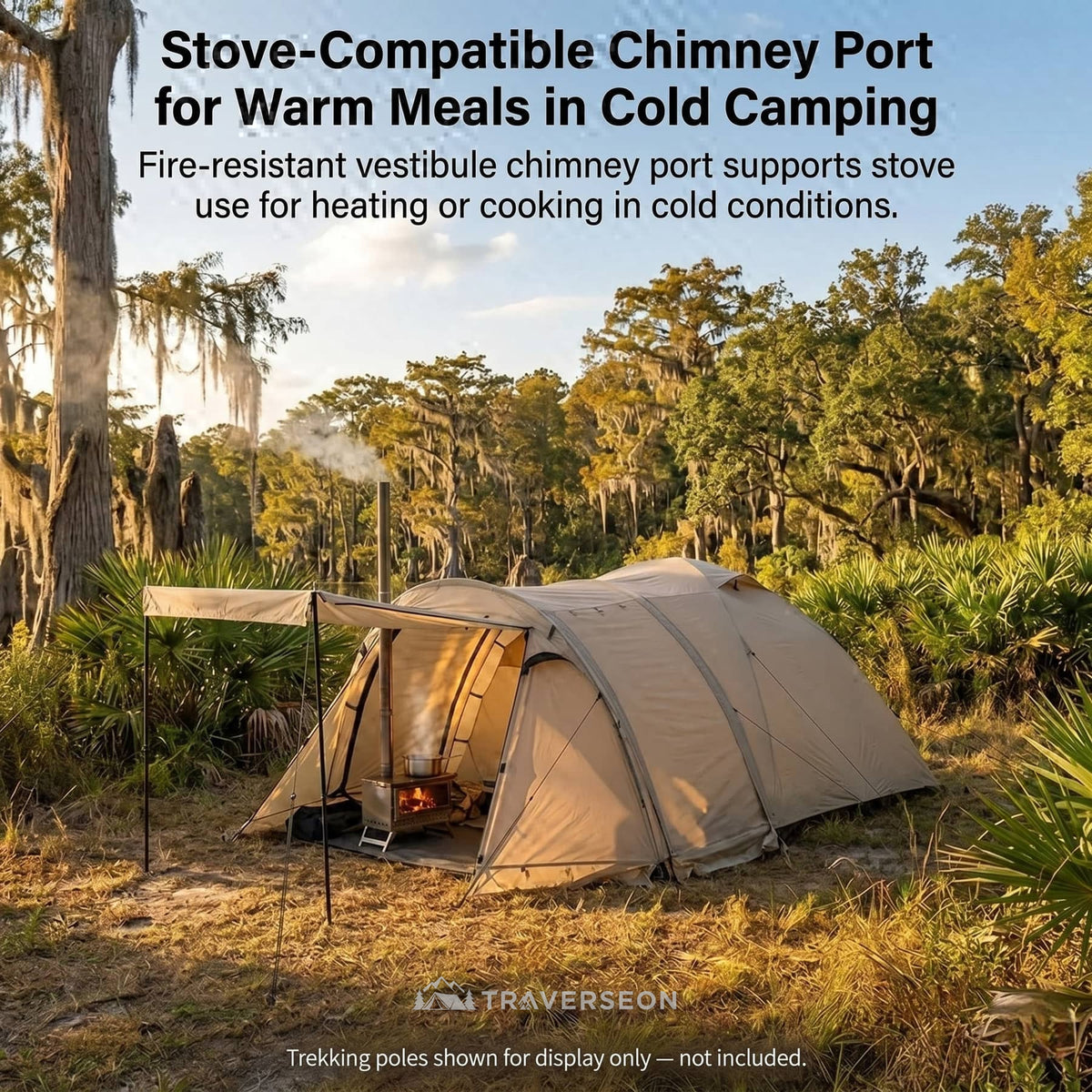 All-Season Family Hot Camping Tent with Stove Jack