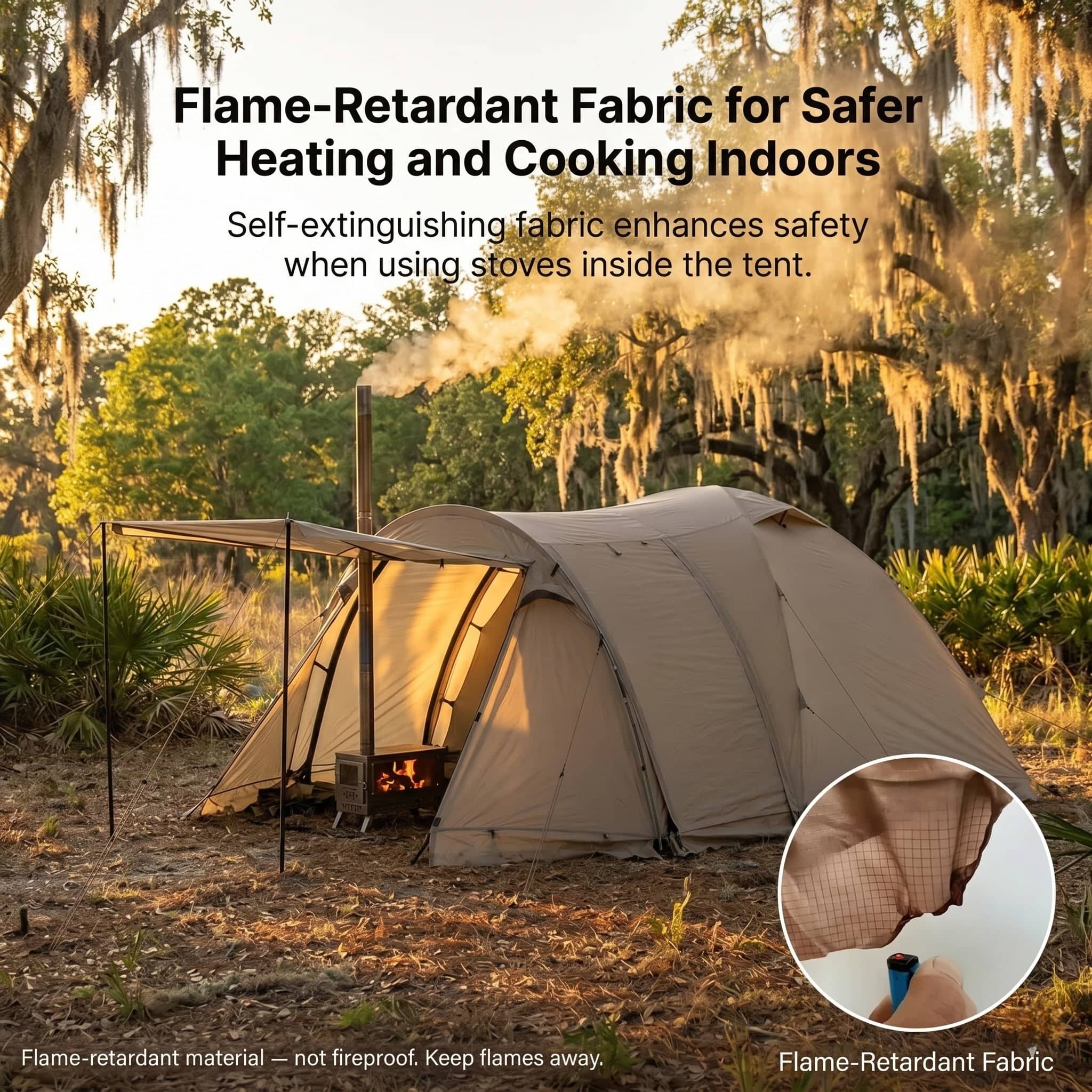 All-Season Family Hot Camping Tent with Stove Jack