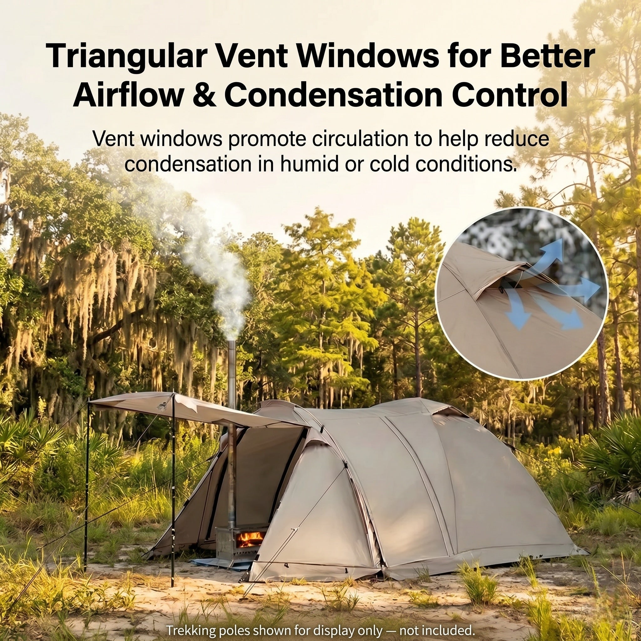 All-Season Family Hot Camping Tent with Stove Jack