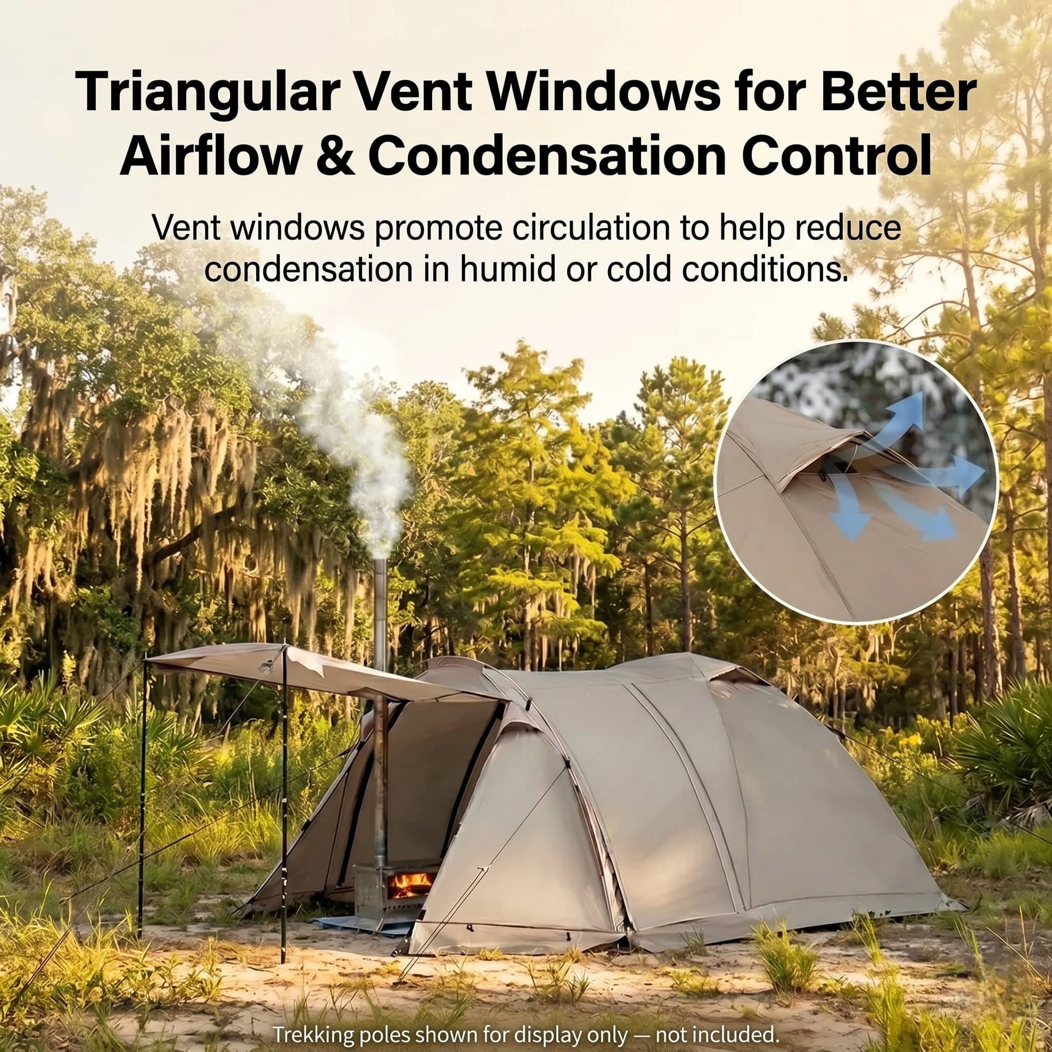 All-Season Family Hot Camping Tent with Stove Jack