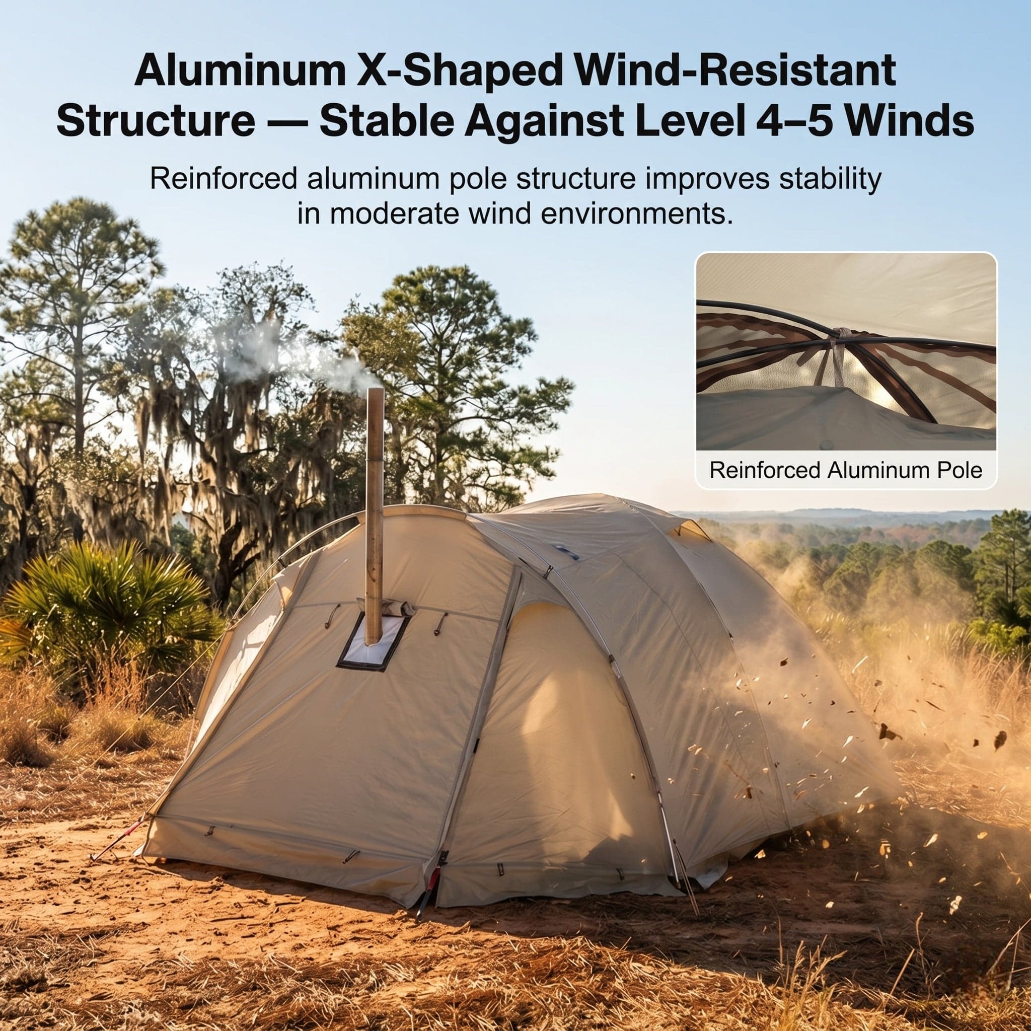 All-Season Family Hot Camping Tent with Stove Jack