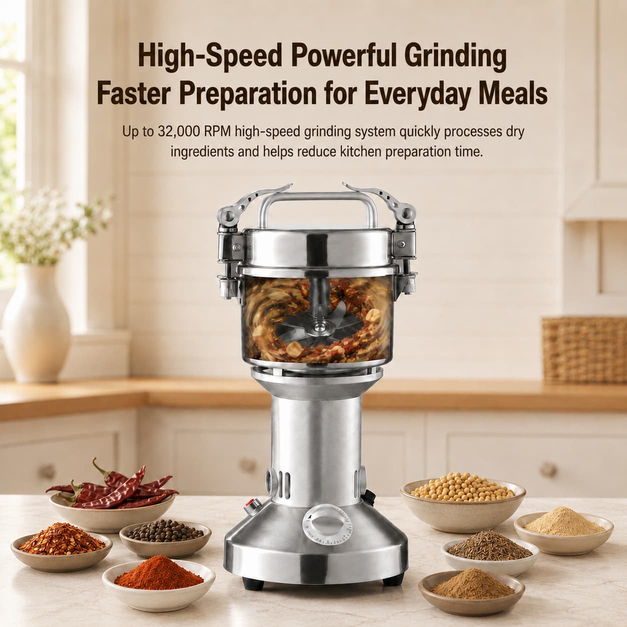 350g Electric Kitchen Grinder β High-Speed Spice & Grain Mill | Traverseon