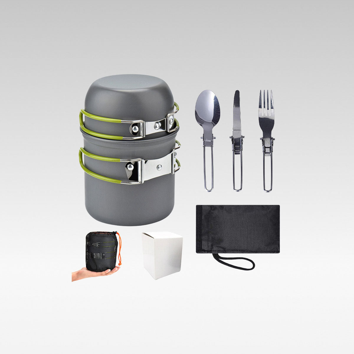 1–2 Person Camping Cookware Set – 5-Piece Backpacking Mess Kit | Traverseon