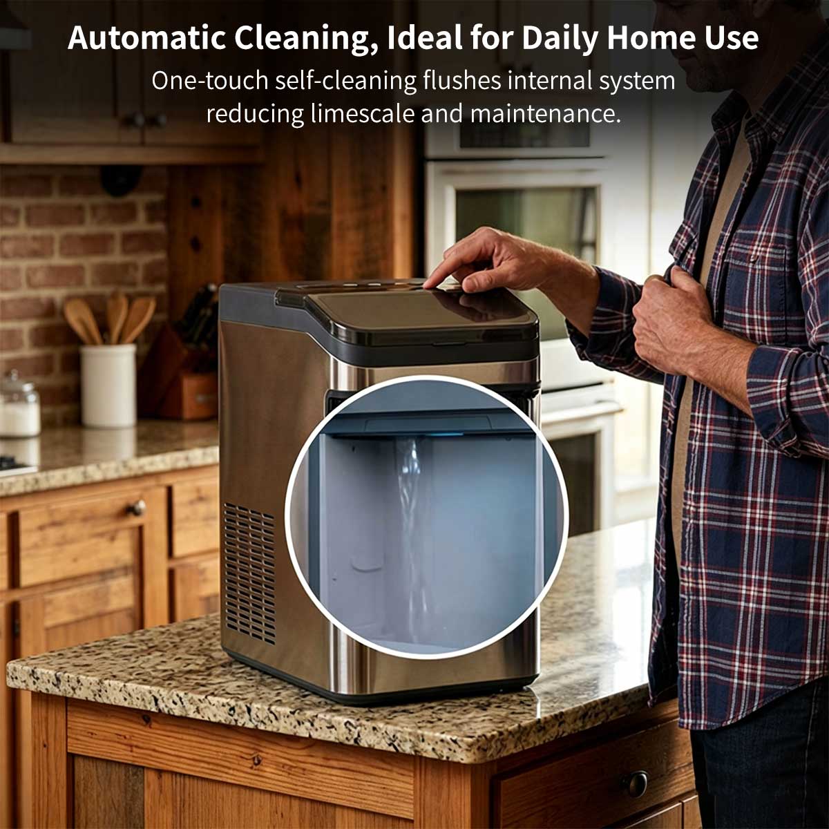 Clear Sphere Ice Maker – One-Touch Self-Cleaning Portable Countertop Machine | Traverseon