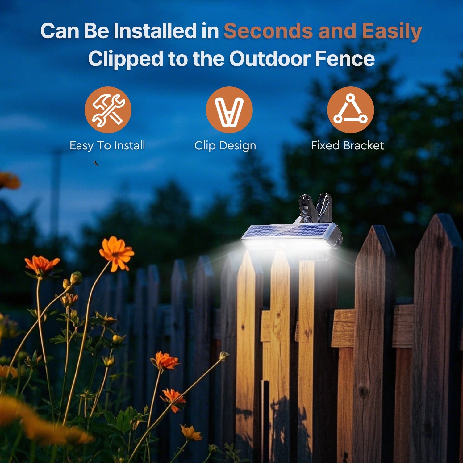 600LM Solar Motion Clip Light | IP65, 12Hr Battery | Traverseon