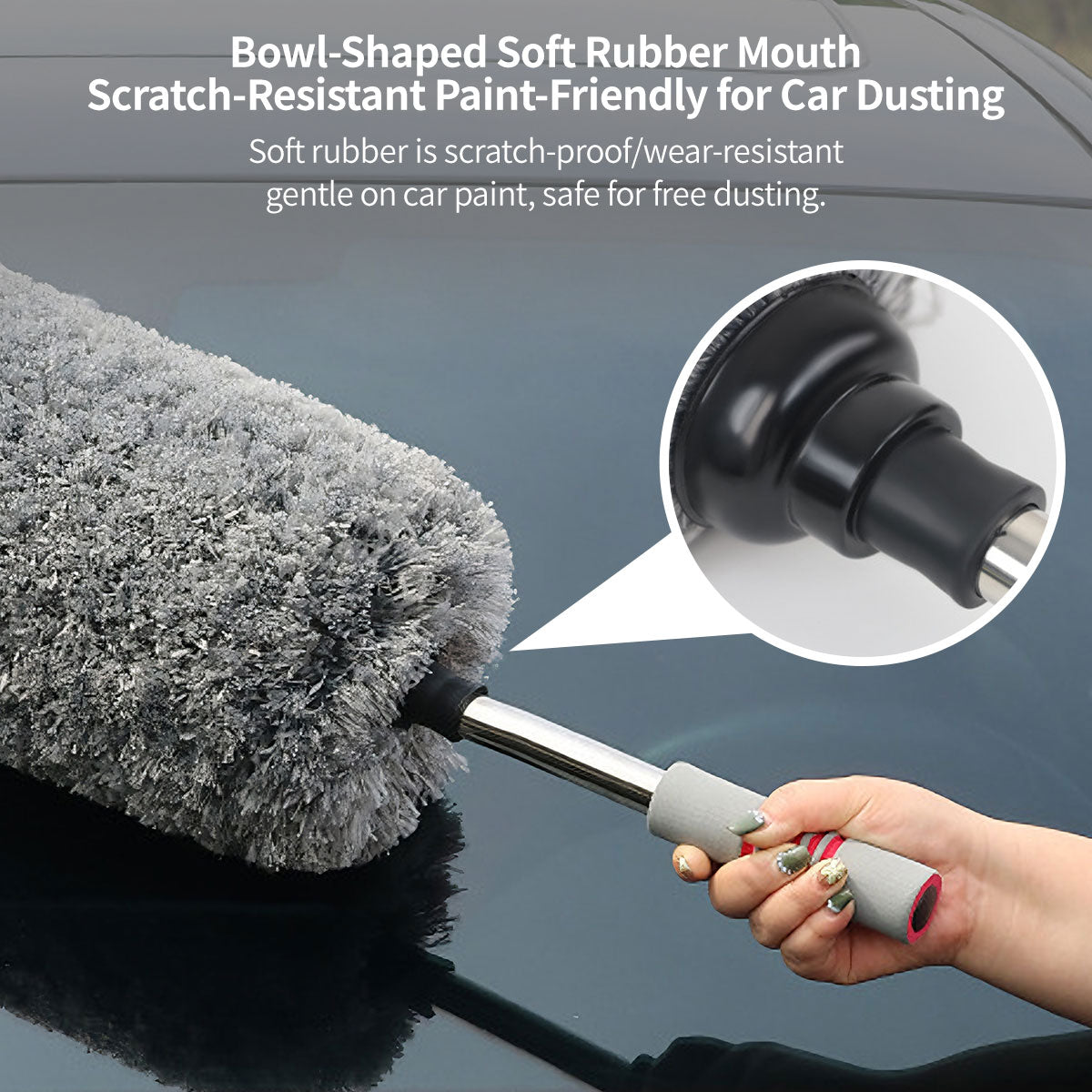Car Duster – 360° Scratch-Free, Extendable Pole for Easy Car Cleaning | Traverseon