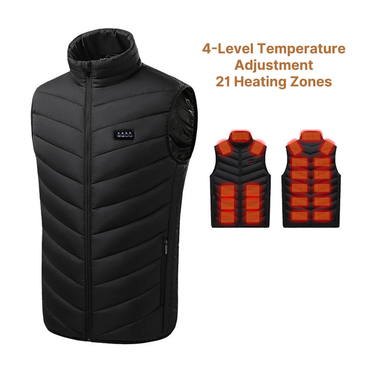 Heated Vest with 3 Modes, 5V Power, Windproof & Lightweight.