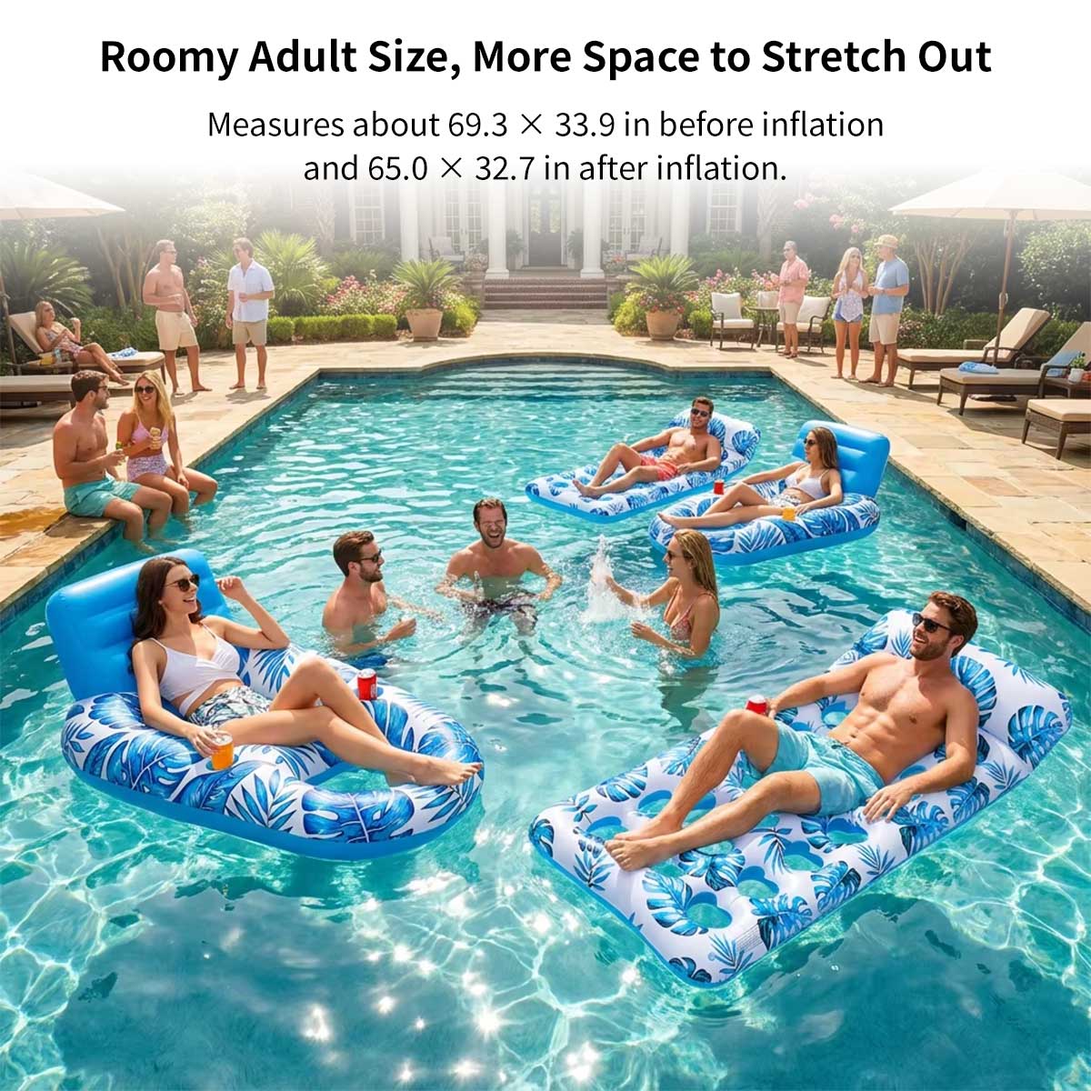 Inflatable Pool Lounger – 330 lb Adult Pool Float, 4 Styles | Traverseon