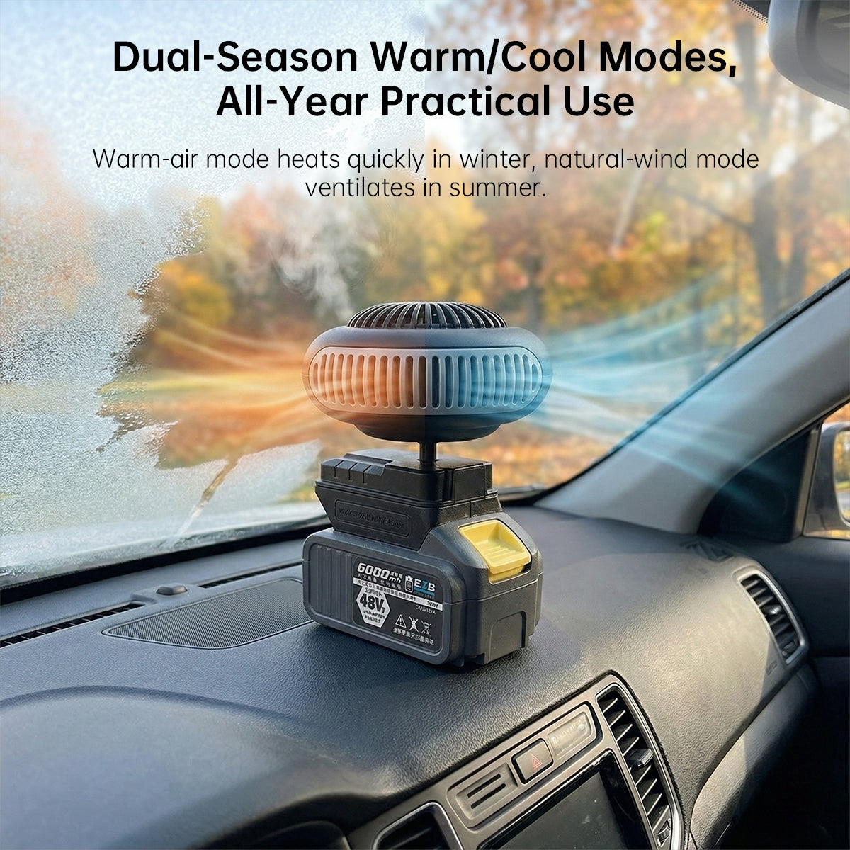 Portable Cordless Car Heater – 3-Second Heat, Rechargeable Lithium Power, Indoor/Outdoor Use | Traverseon