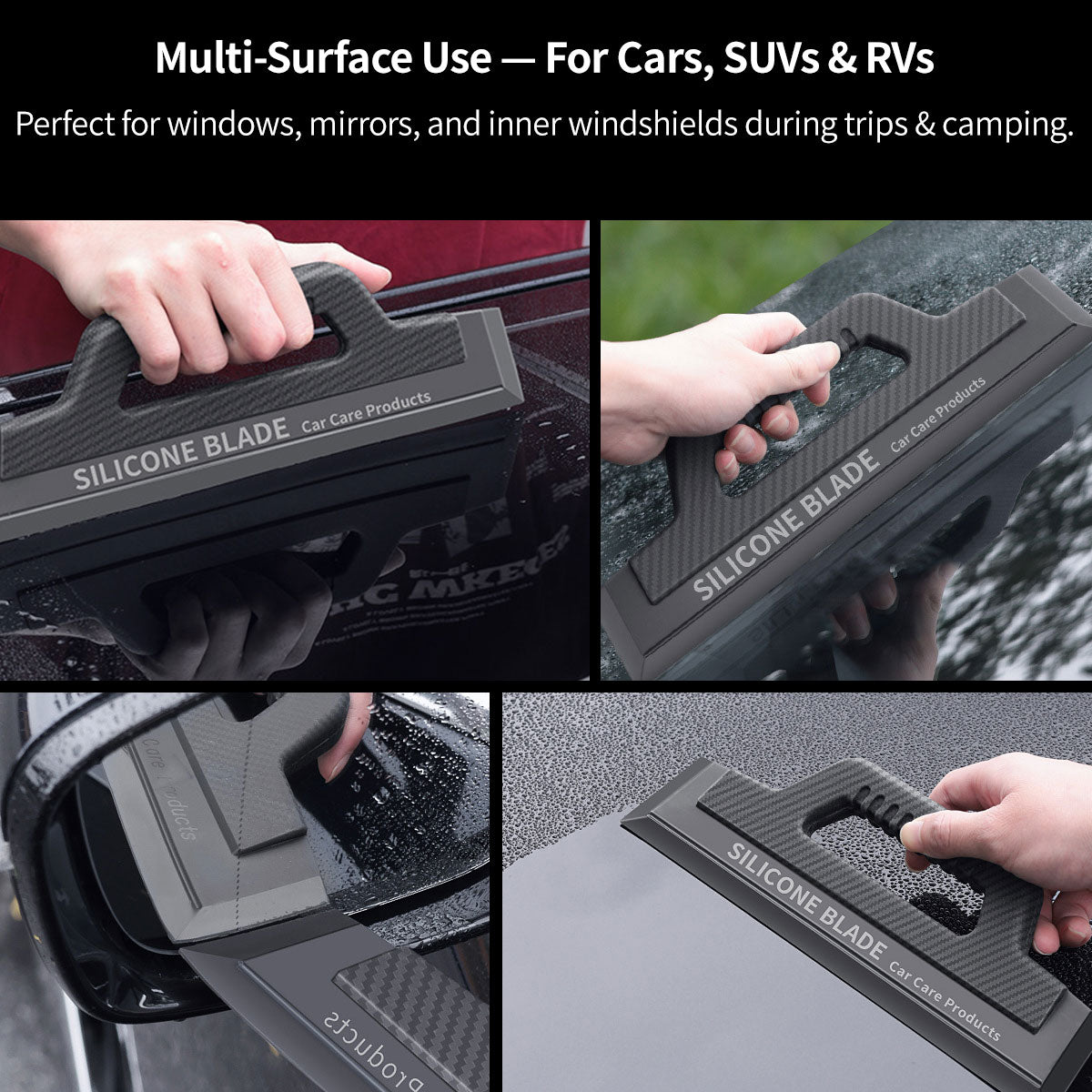 Car Window Squeegee Water Wiper – Soft Silicone Material, Universal Fit, Scratch-Free Glass Cleaning | Traverseon