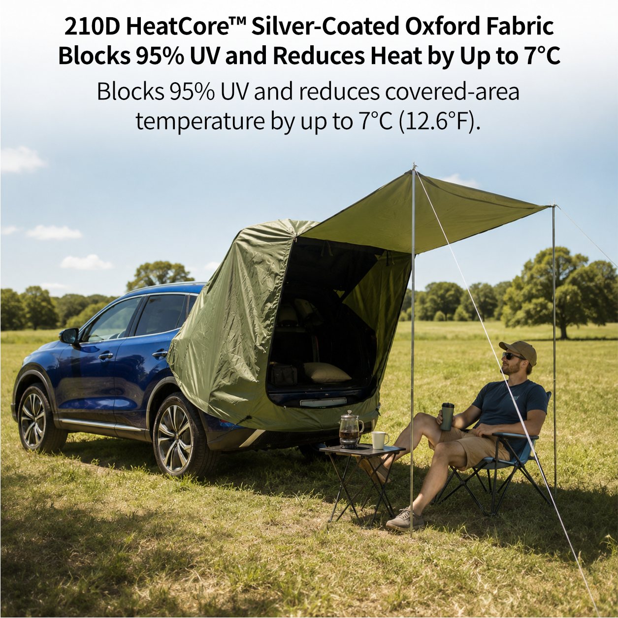 Car Camping Tent-2-3 Person Leak-Resistant SUV Tailgate Tent with Rear Awning | Traverseon
