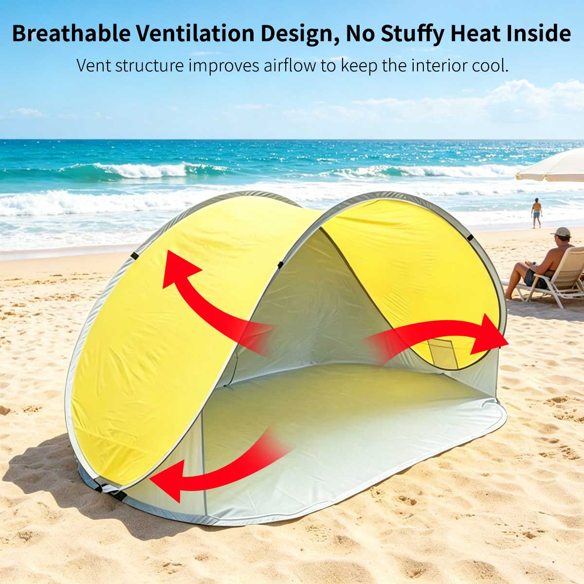 Pop-Up Beach Tent – Instant Setup UV Protection Sun Shelter | Traverseon