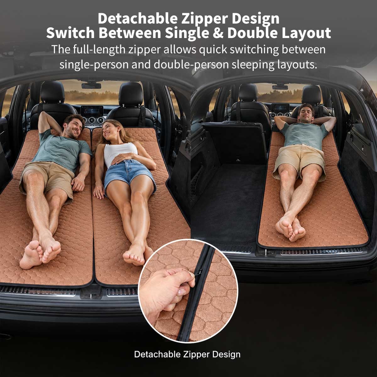 SUV Camping Mattress 74 × 50.8 in – Foldable Non-Inflatable Car Bed | Traverseon