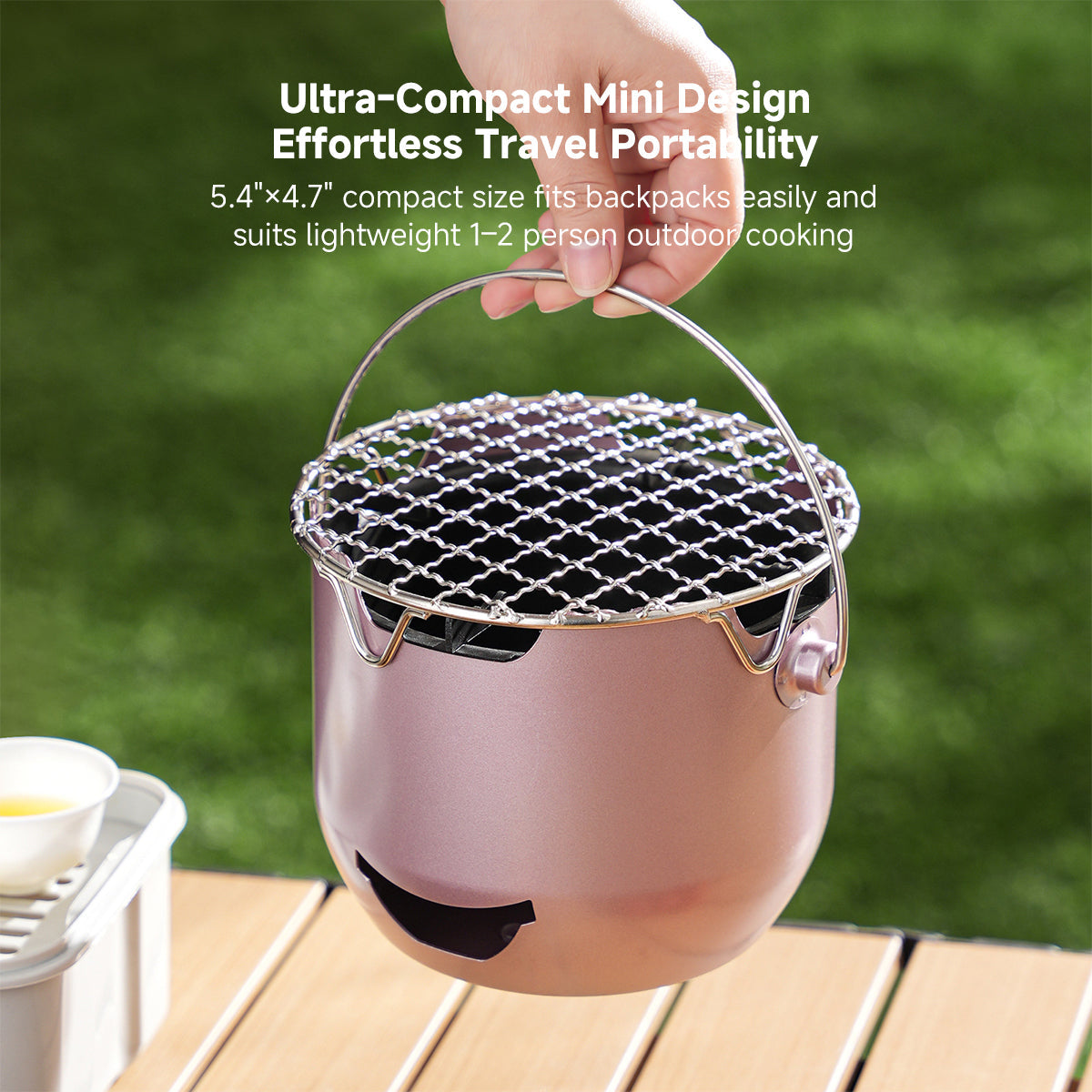Mini Cast Iron Charcoal Grill – Portable Tabletop Korean BBQ Grill for Camping & Patio | Traverseon