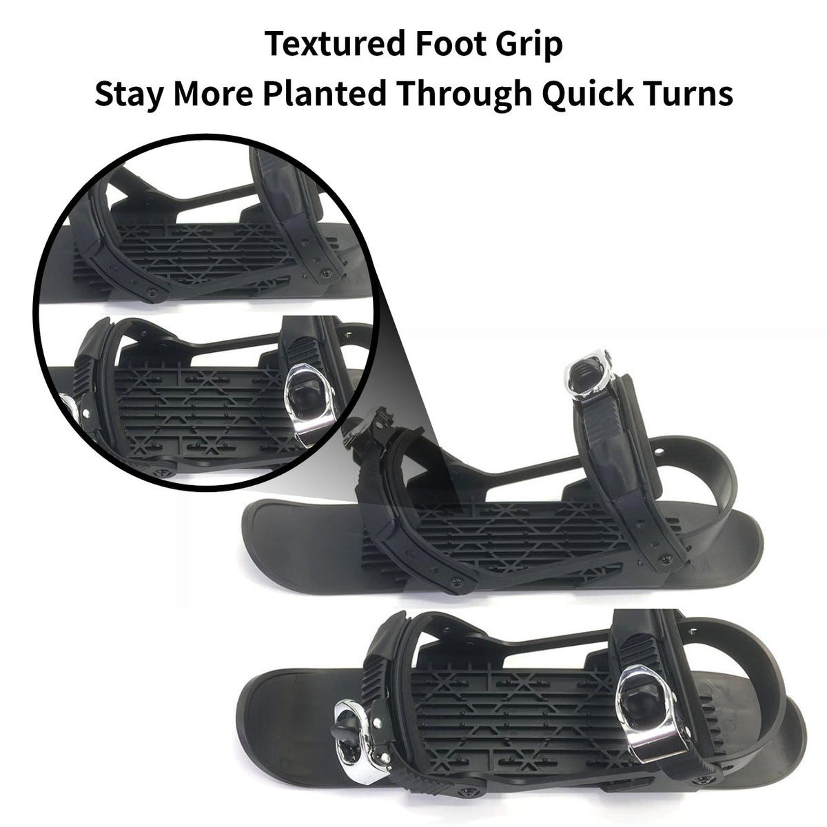 Ski Snow Skates – Mini Short Adjustable Bindings Adult Kids Portable Snow Skiing | Traverseon