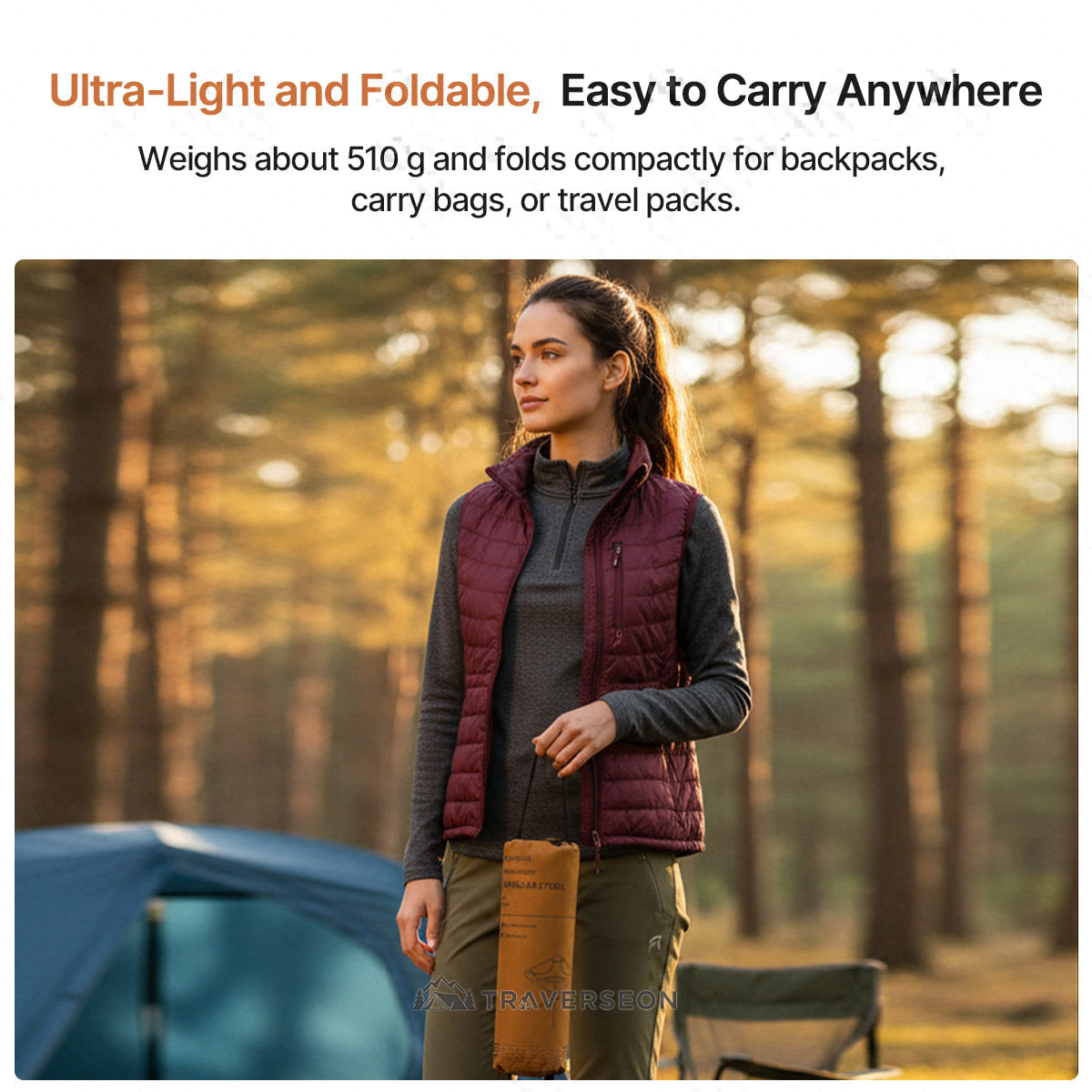 360° Swivel Hunting Stool – Portable Folding Camping Stool | Traverseon