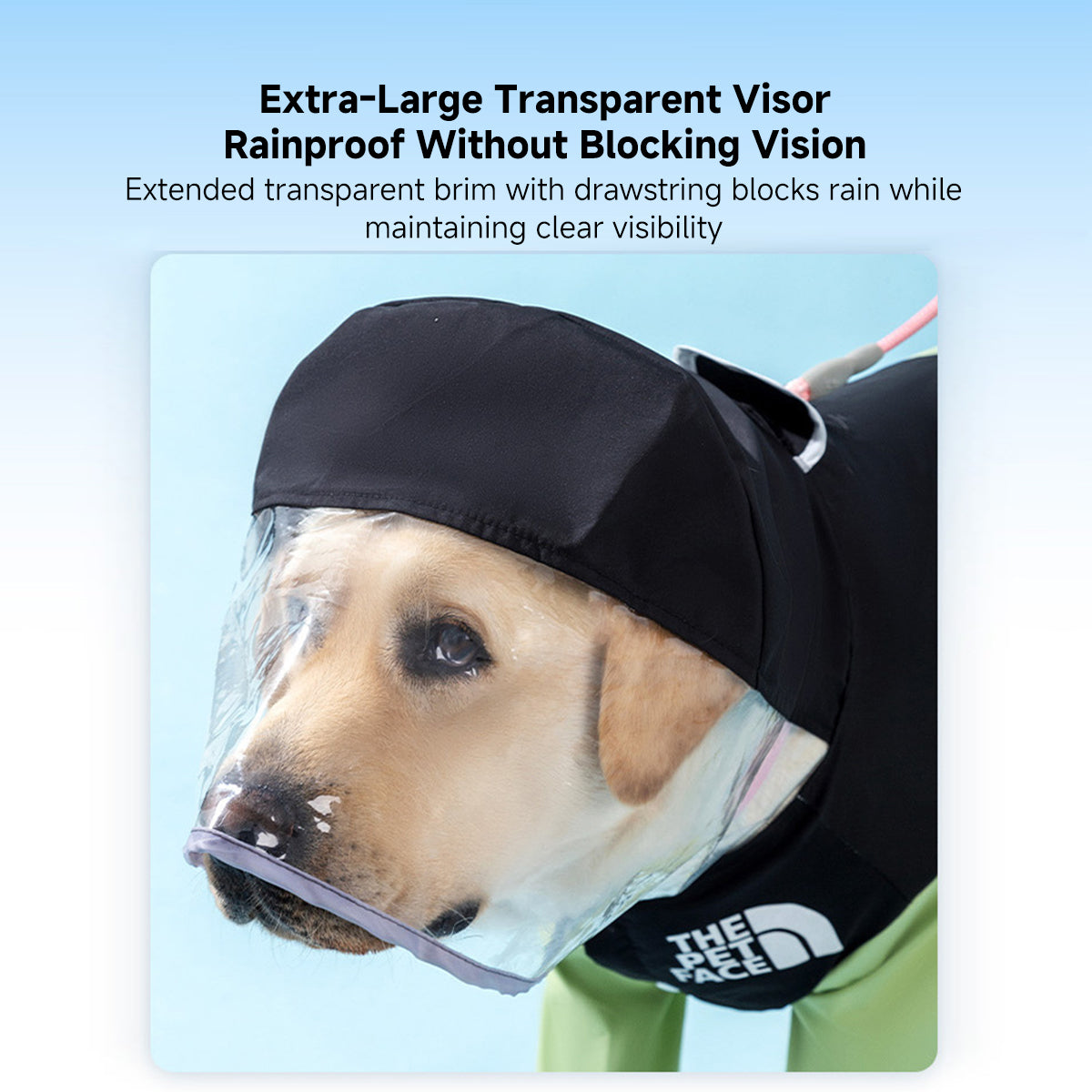 Breathable Large Dog Raincoat with Visor - U-Belly, 15000mm Waterproof, 3XL-8XL (25-88 lbs) | Traverseon