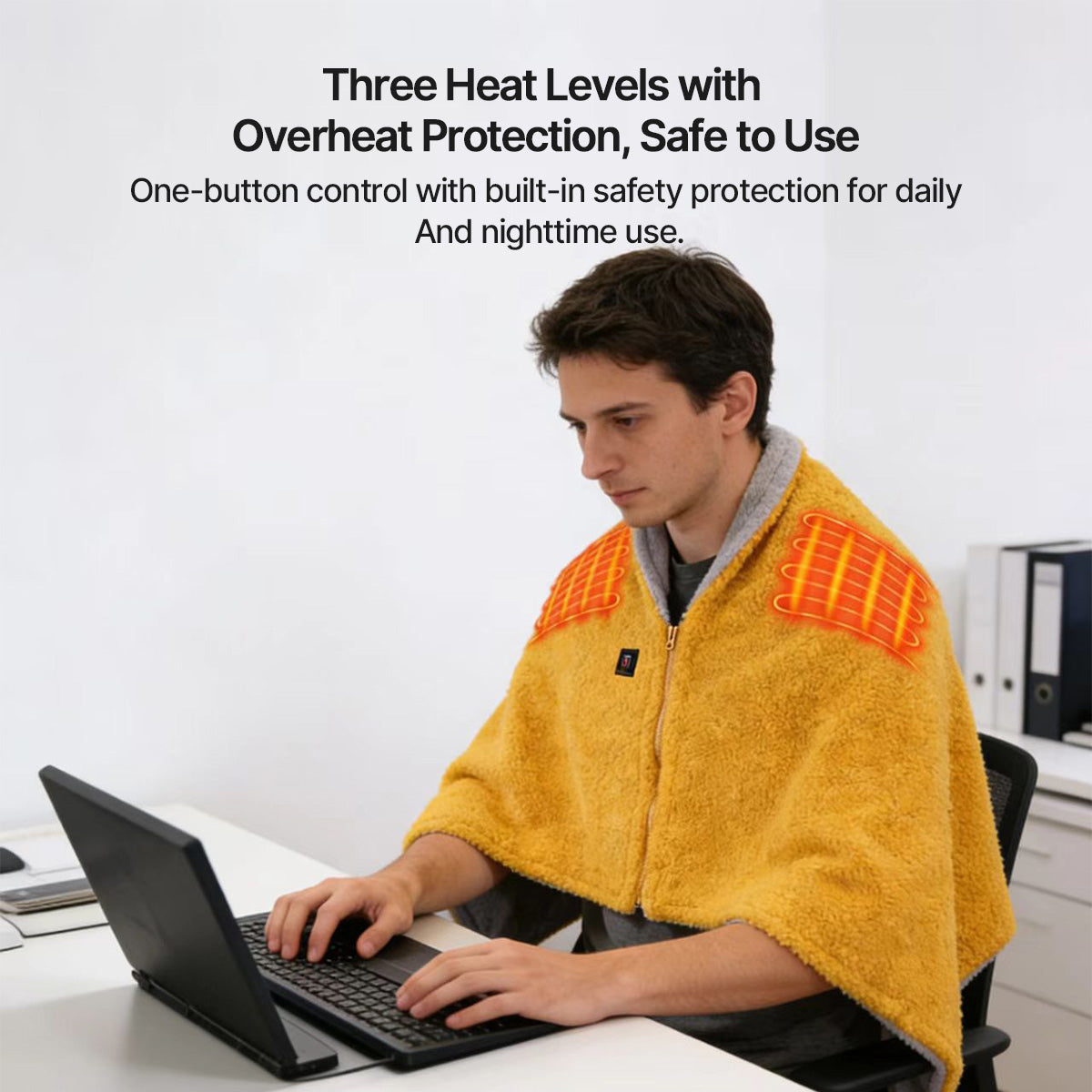 Heated Blanket Wearable USB-Powered – 3-Speed Temp, Washable for Camping | Traverseon