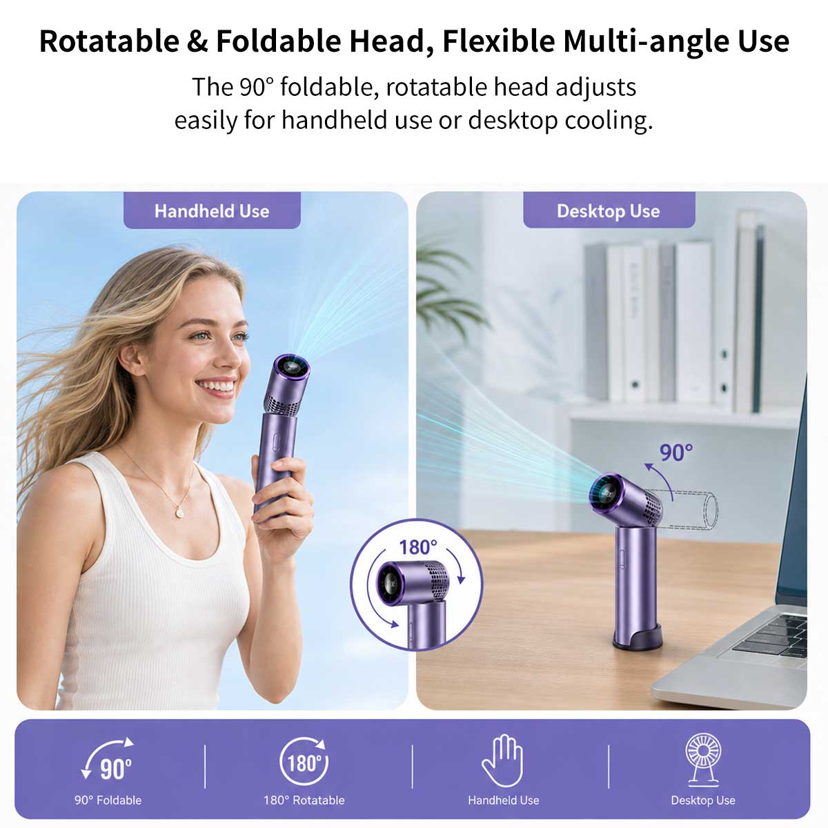 Portable Handheld Fan – 3000mAh 199-Speed Lipstick Mini Fan | Traverseon