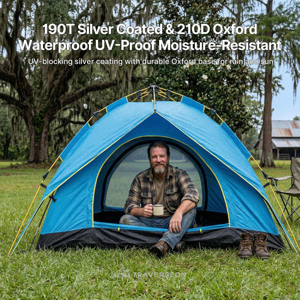 2 Person Instant Pop Up Camping Tent – 3s Setup, Double Layer | Traverseon
