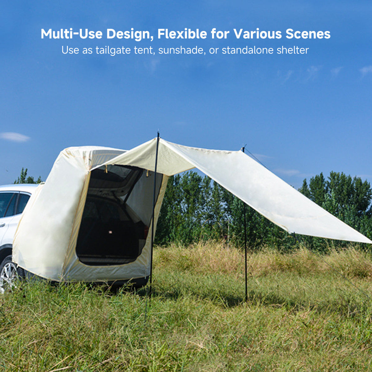 Car Rear SUV Tailgate Tent – Waterproof Sunshade Mosquito Net Shelter | Traverseon