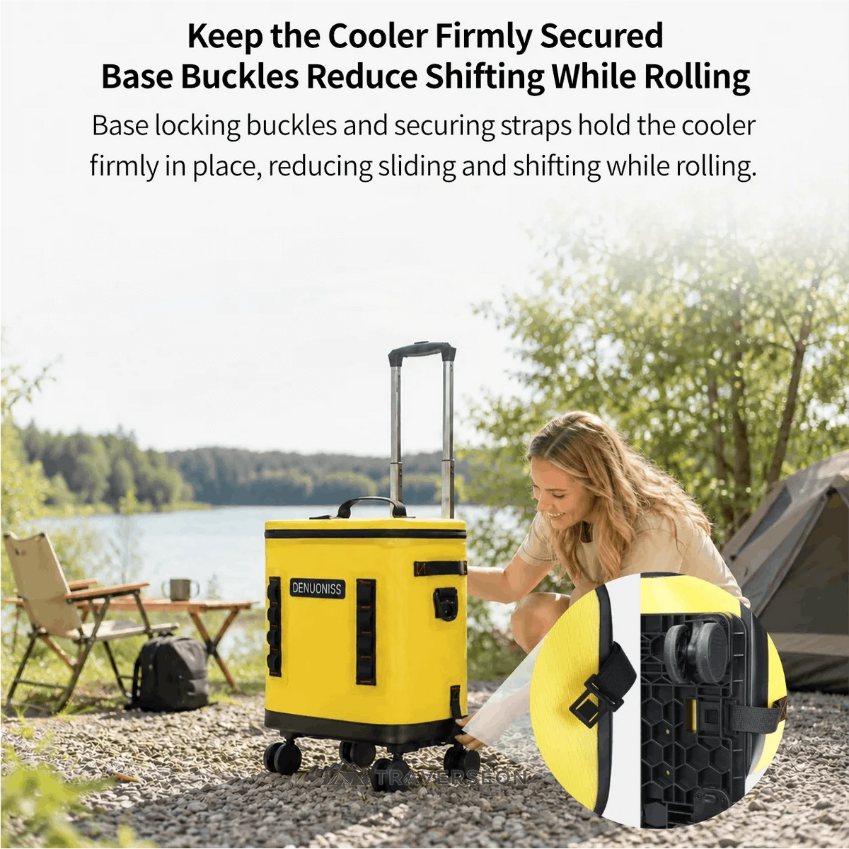 32L Rolling Soft Cooler – 72H Cold, Leakproof & Detachable Trolley | Traverseon
