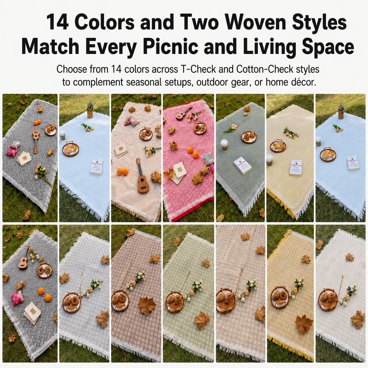 3-Season Woven Picnic Blanket – 9 Sizes for Indoor-Outdoor Use | Traverseon