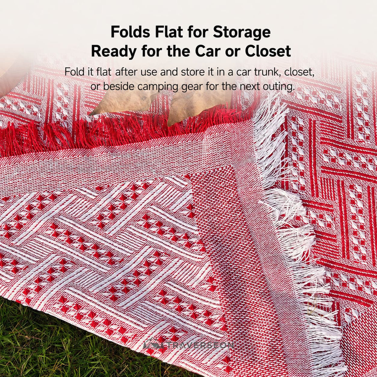 3-Season Woven Picnic Blanket – 9 Sizes for Indoor-Outdoor Use | Traverseon