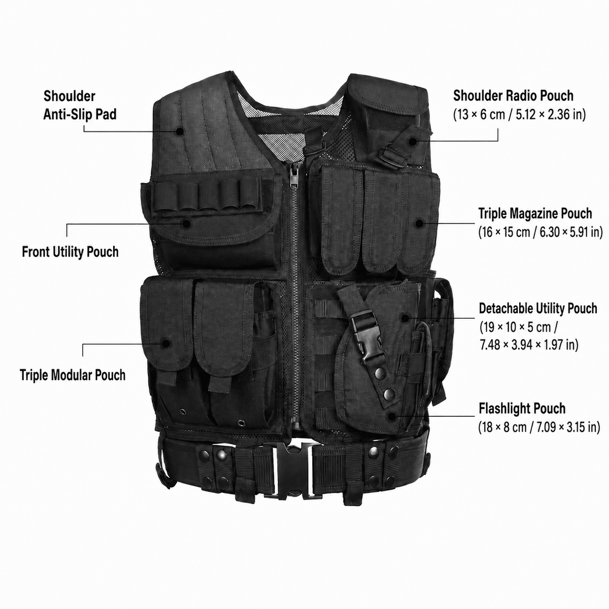 600D Tactical MOLLE Vest – Adjustable 3.09 lb Mesh Loadout | Traverseon