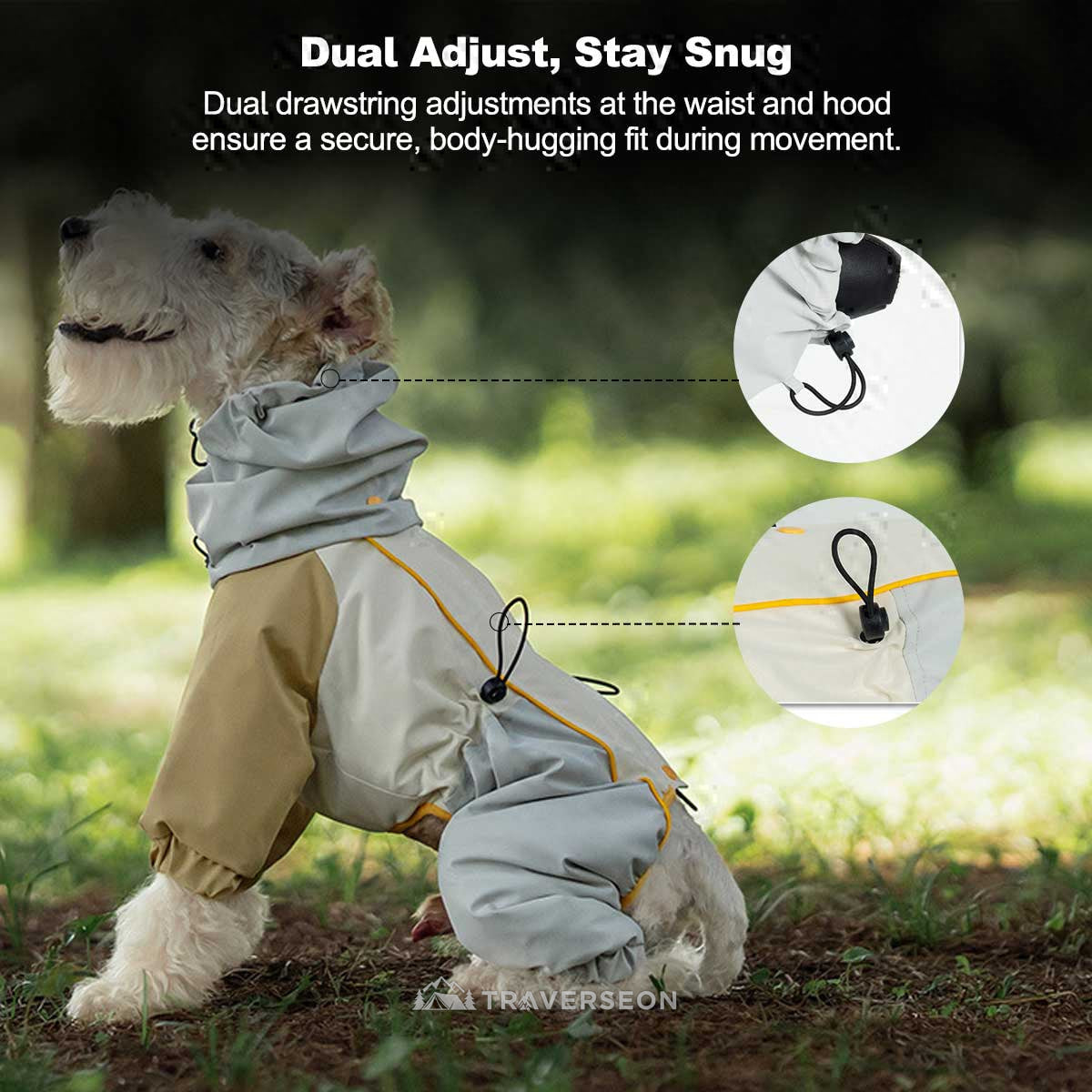 4-Leg Pet Outdoor Jacket, 3-in-1 Waterproof Windproof Reflective Warm Coat | Traverseon