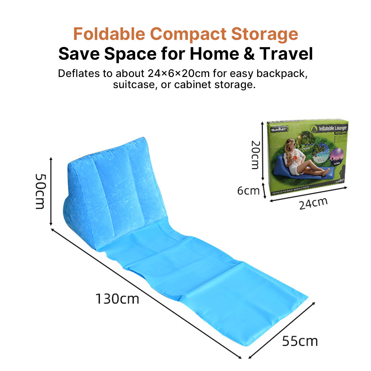 Flocked Inflatable Triangle Lounger – Portable Camping Backrest | Traverseon