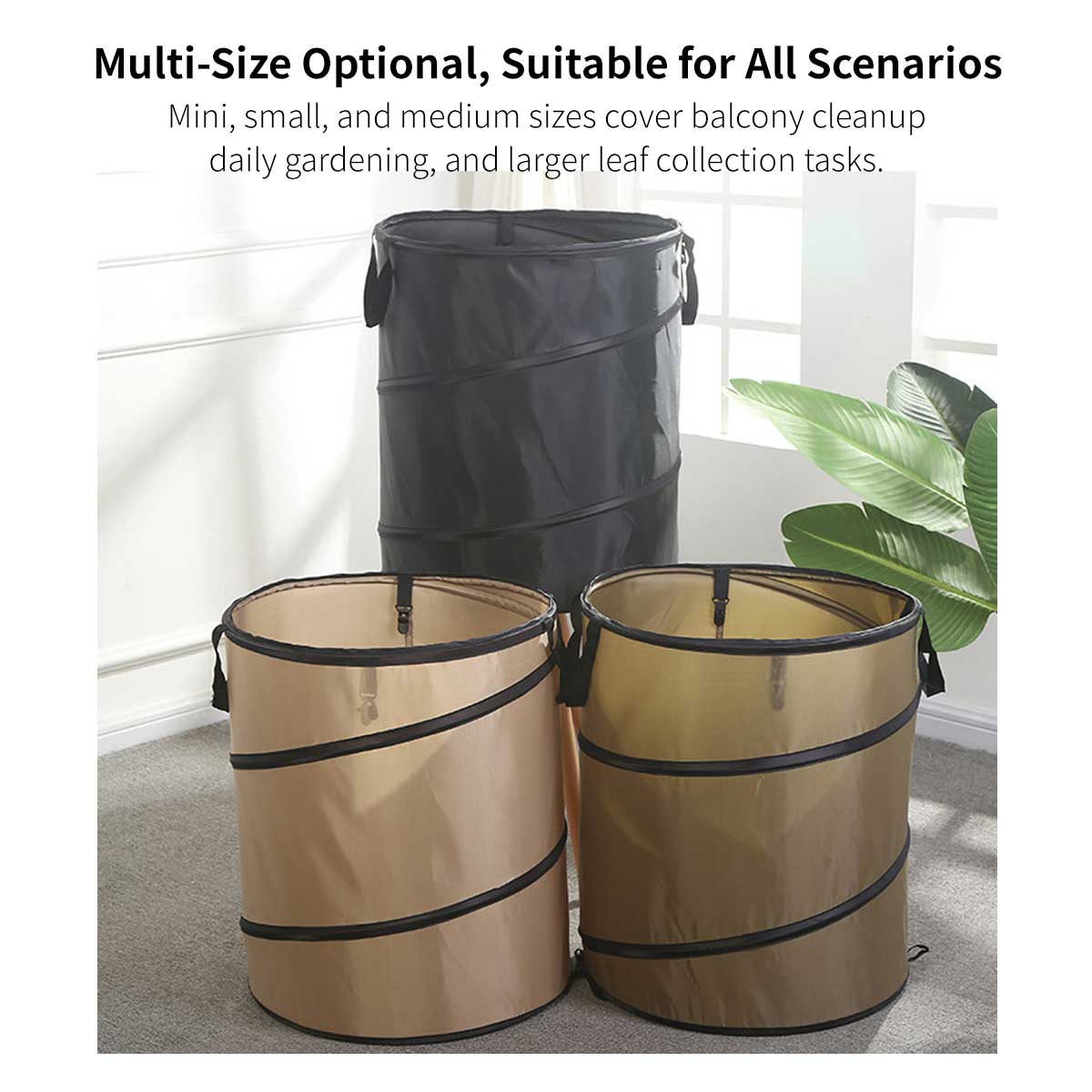 Collapsible Garden Waste Bag – Reusable Yard Leaf Cleanup Bin | Traverseon