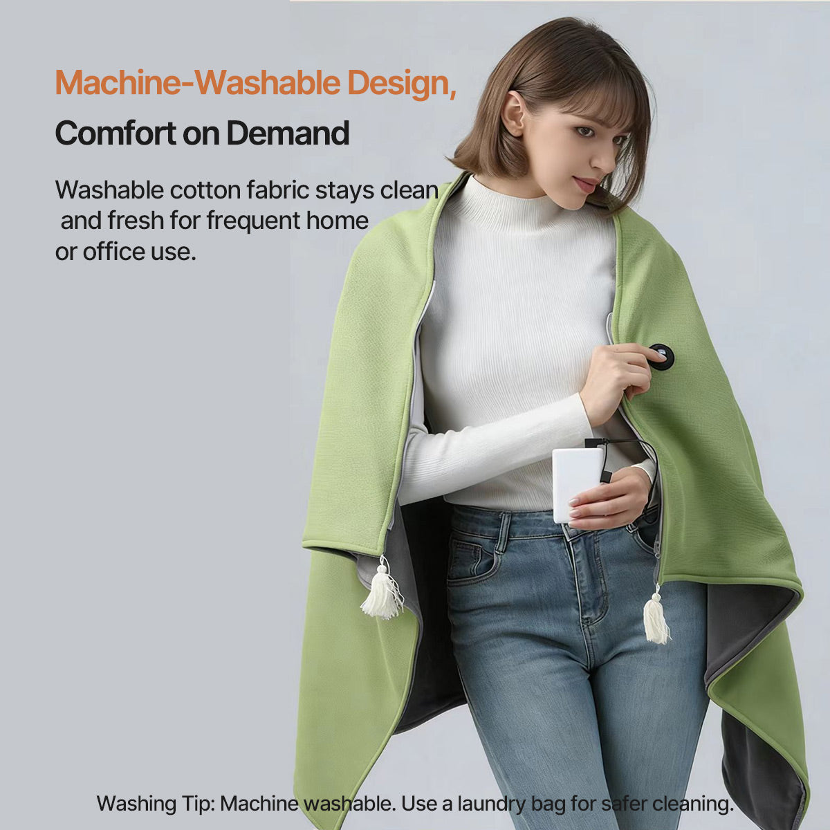 Heated Electric Blanket – Portable Shawl USB Heating Office Camping Car Outdoor | Traverseon