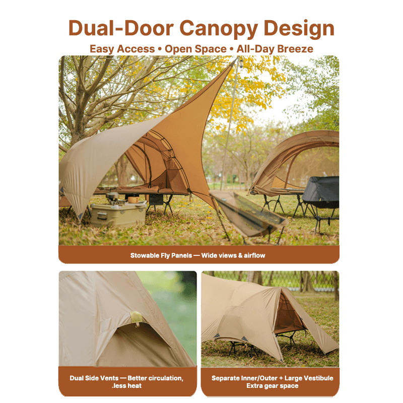 1 Person Cot Tent – 190 × 65 cm Off-Ground Camping Bivy Shelter | Traverseon