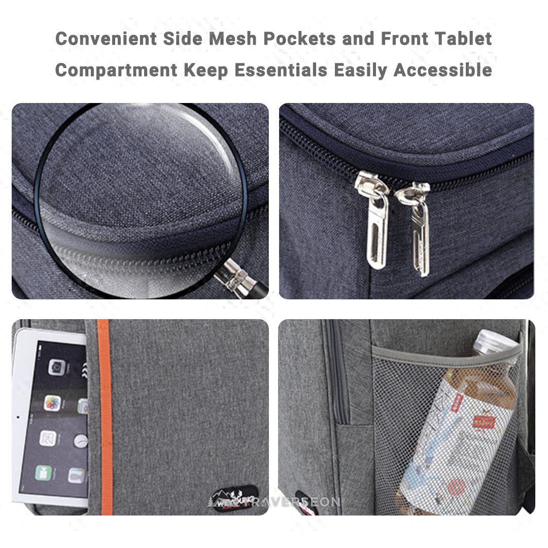 24L Insulated Cooler Backpack – 4H Warm 8H Cold for Camping & Beach|Traverseon