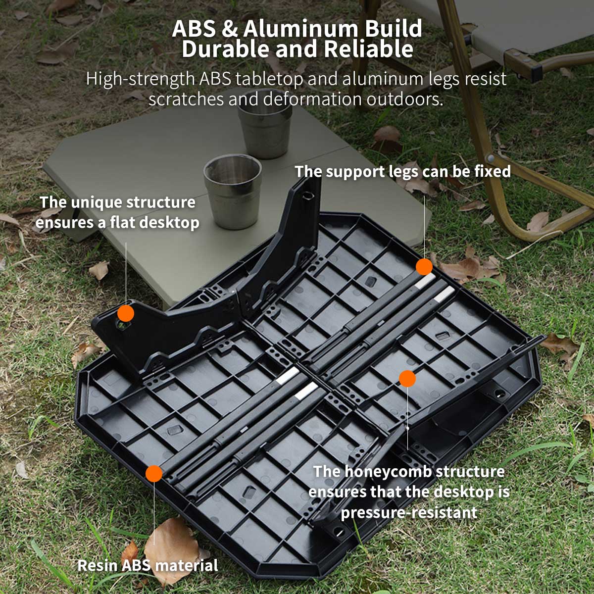 ABS & Aluminum Table – Camping Folding Dual-Height 1.6KG Portable Picnic Outdoor | Traverseon
