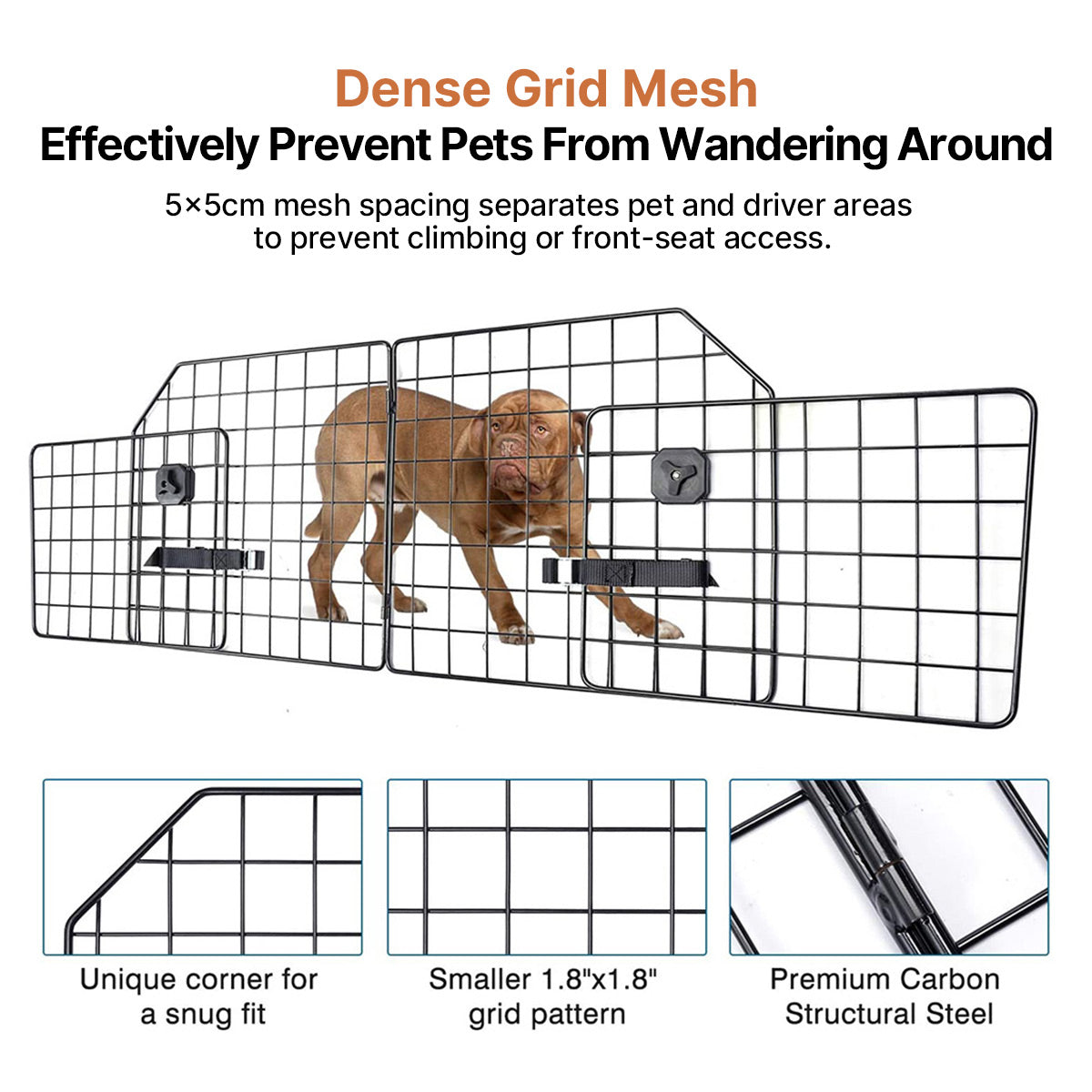 Adjustable Dog Car Barrier – Foldable Metal Pet Divider | Traverseon
