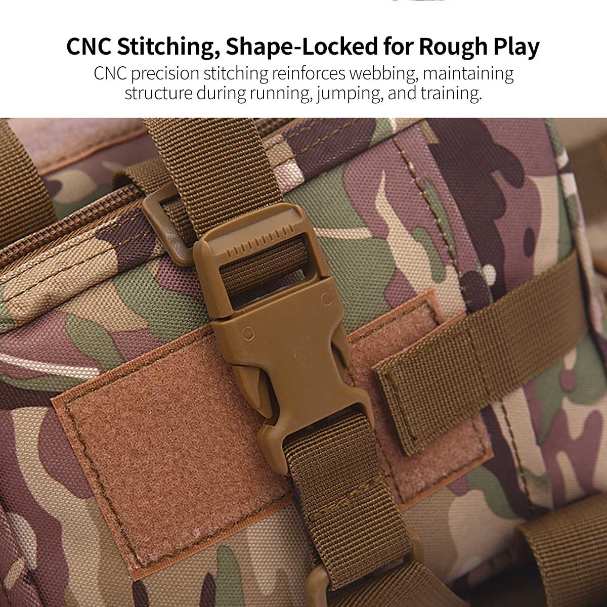 Tactical Dog Vest Harness – Adjustable, Pouches, Handle, for Hiking Training | Traverseon