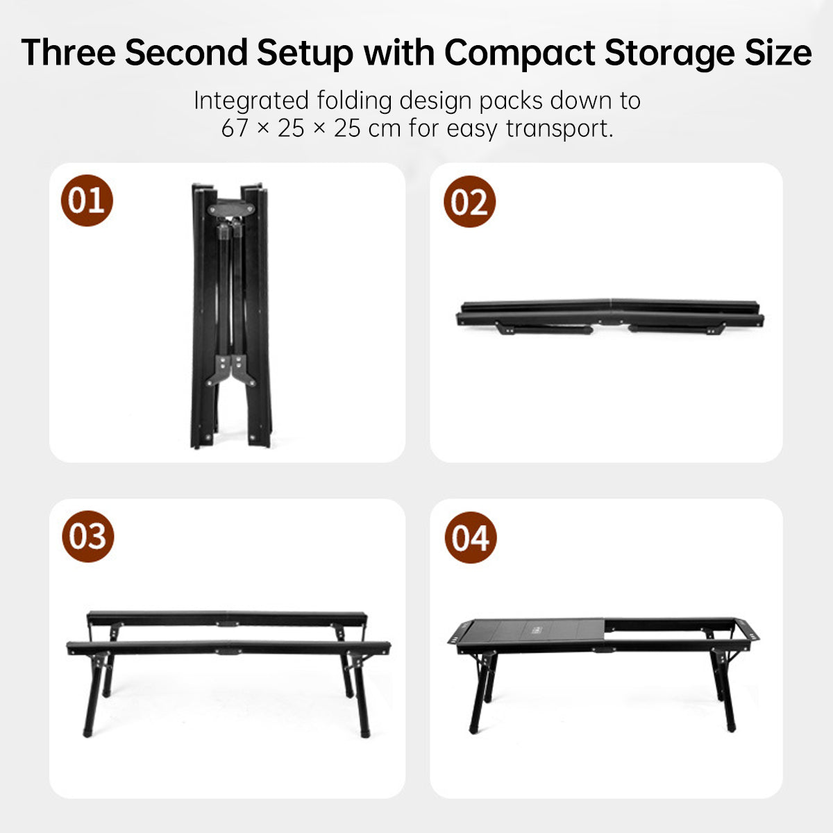 Table Camping IGT – 5-10 Units Modular Folding Portable Aluminum for Camp Picnic RV | Traverseon