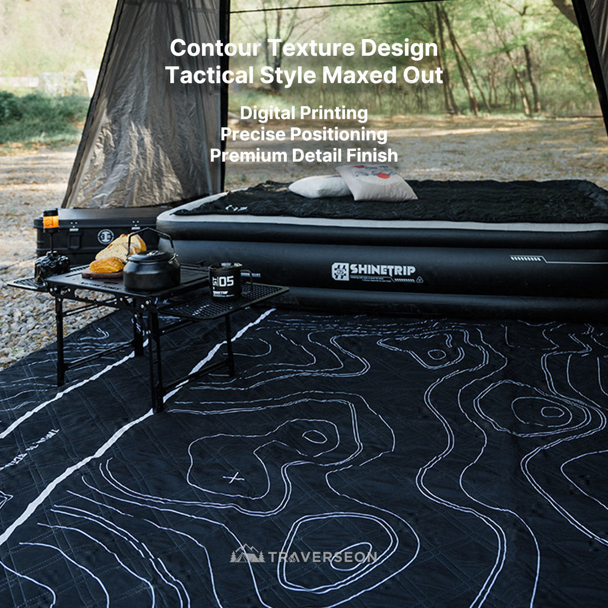 4-Layer Camping Blanket, Cushioned Waterproof Picnic Mat for 4–10 People | Traverseon