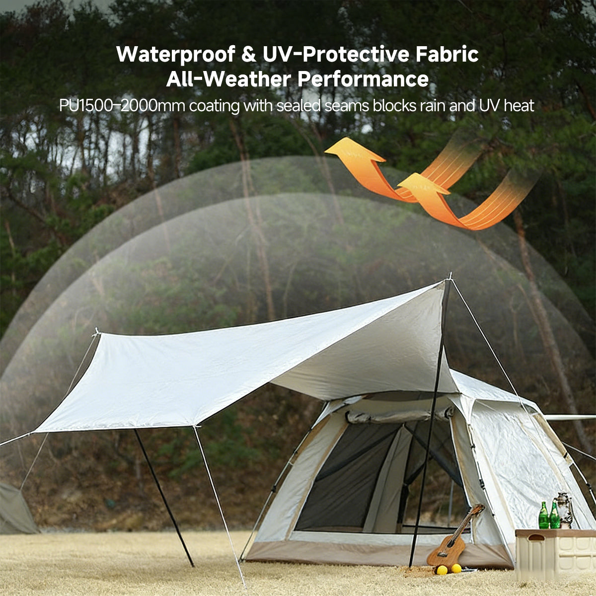2-in-1 Automatic Pop Up Canopy & Camping Tent- Instant Setup,Versatile Shelter | Traverseon