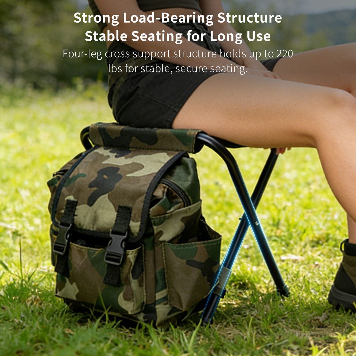 Backpack Folding Chair – 2-in-1 Portable Seat with Storage, Lightweight Camping Stool | Traverseon