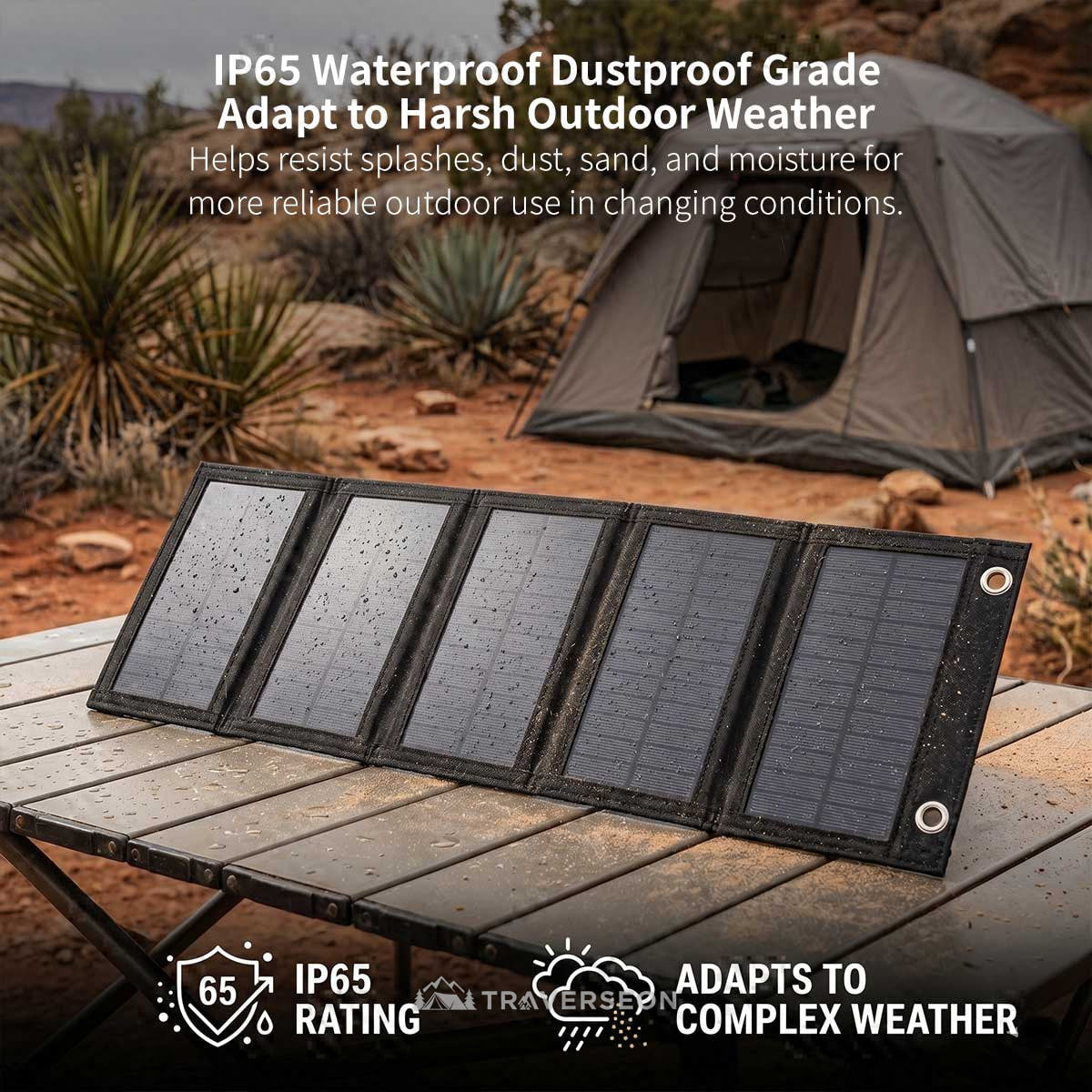 20W Foldable Solar Panel – Portable USB Charger for Camping | Traverseon