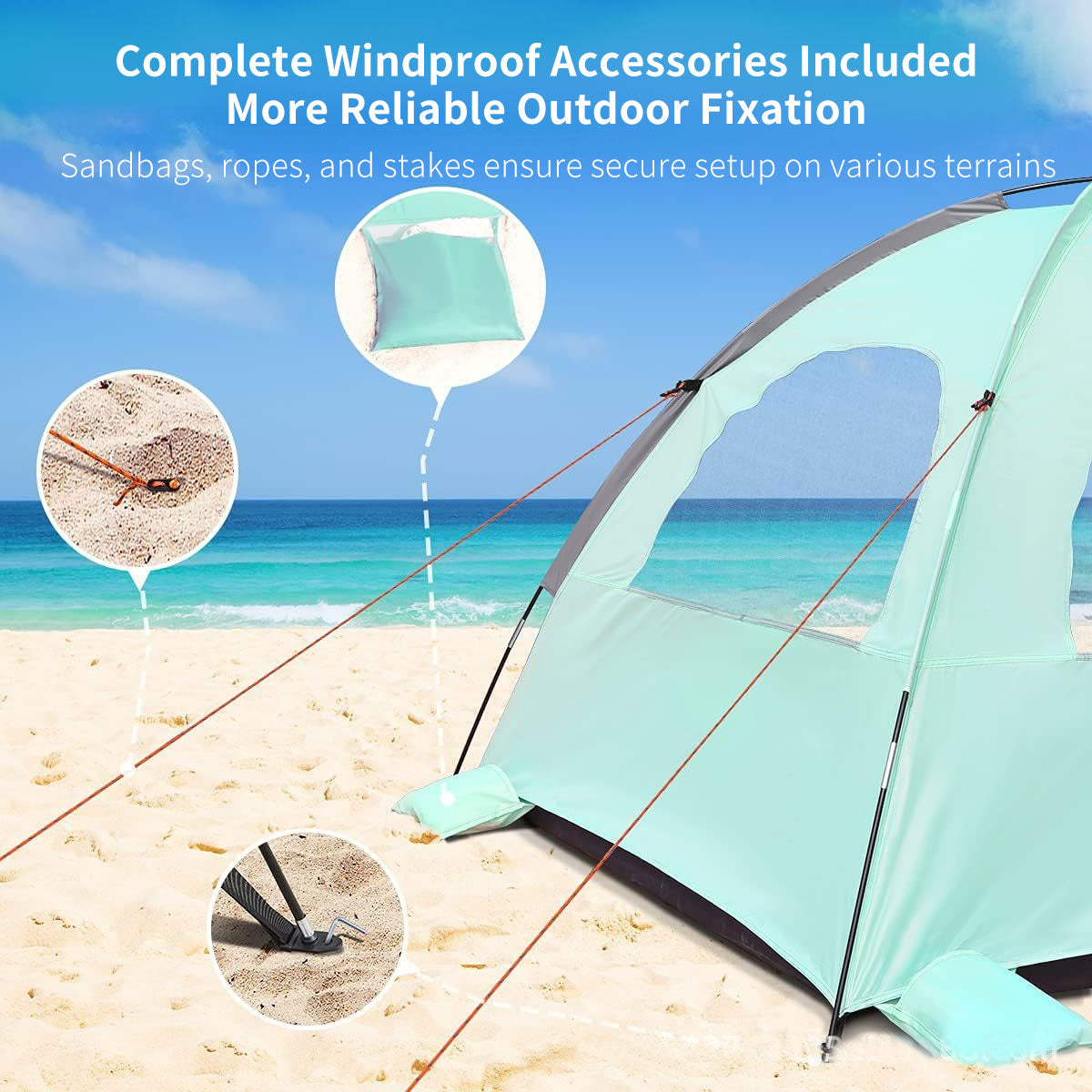 Beach Sun Shelter Tent – UPF50+ UV Protection Windproof Lightweight Canopy | Traverseon