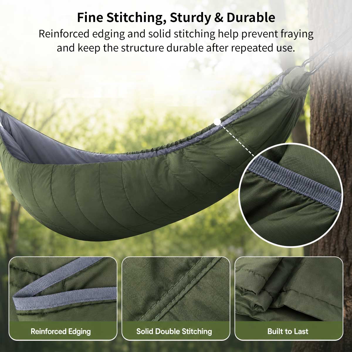Camping Hammock Underquilt – 41–59°F, 2.76 lb Windproof Quilt | Traverseon