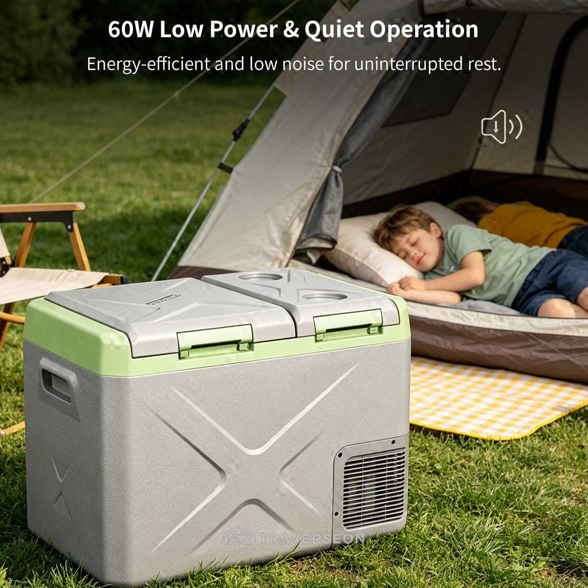 12V Portable Car Fridge 12/24V DC AC – Dual Zone -20°C Freezer Camping RV | Traverseon